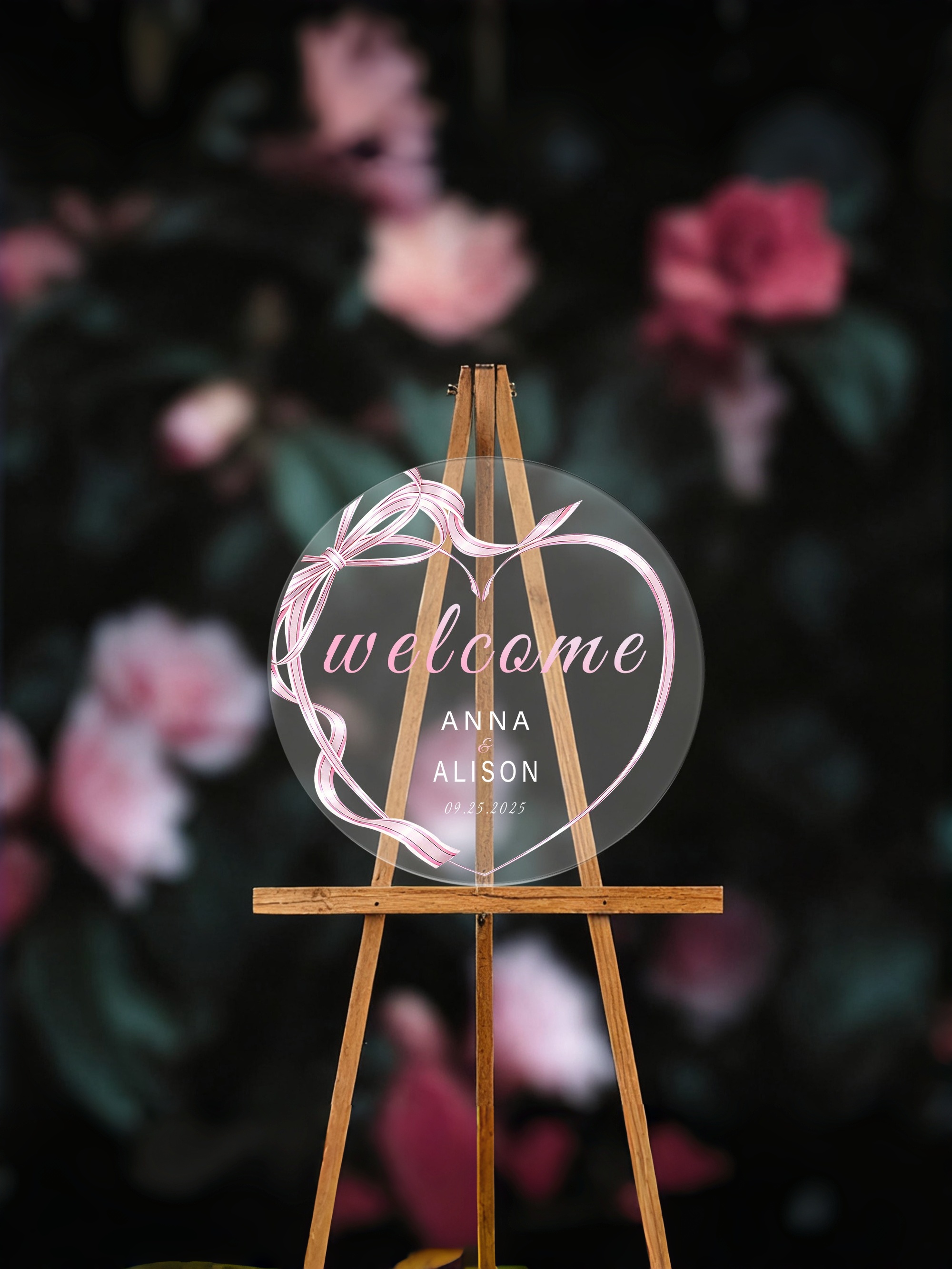 Custom Round Acrylic Wedding Welcome Sign